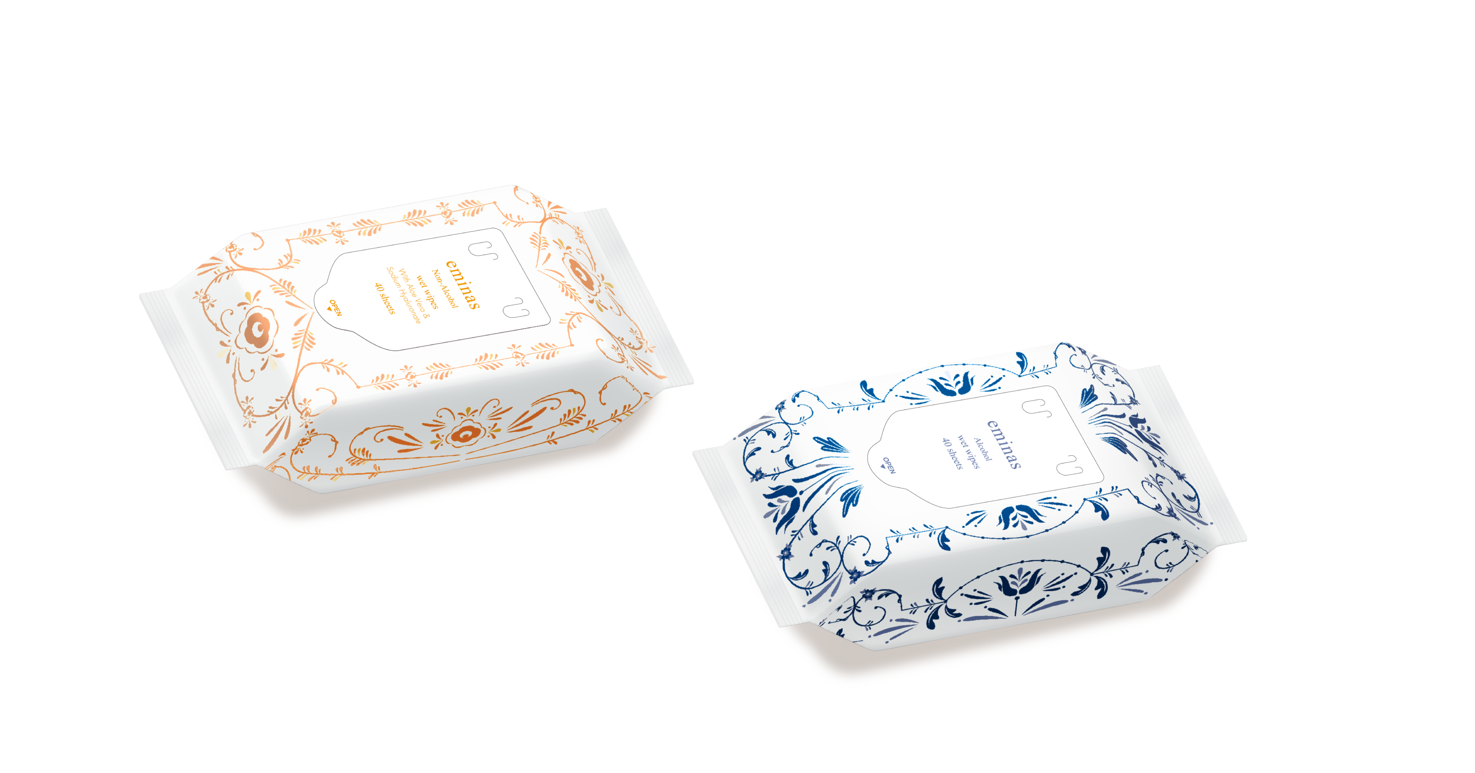 eminas ウェットティッシュ コンパクトサイズ ガーデニア(ノンアルコール)・リリウム(アルコール)発売開始