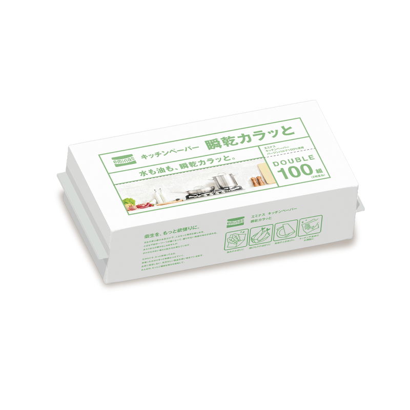 eminas kitchen paper "Instant dry dryness" 100 sets (2 stacks)