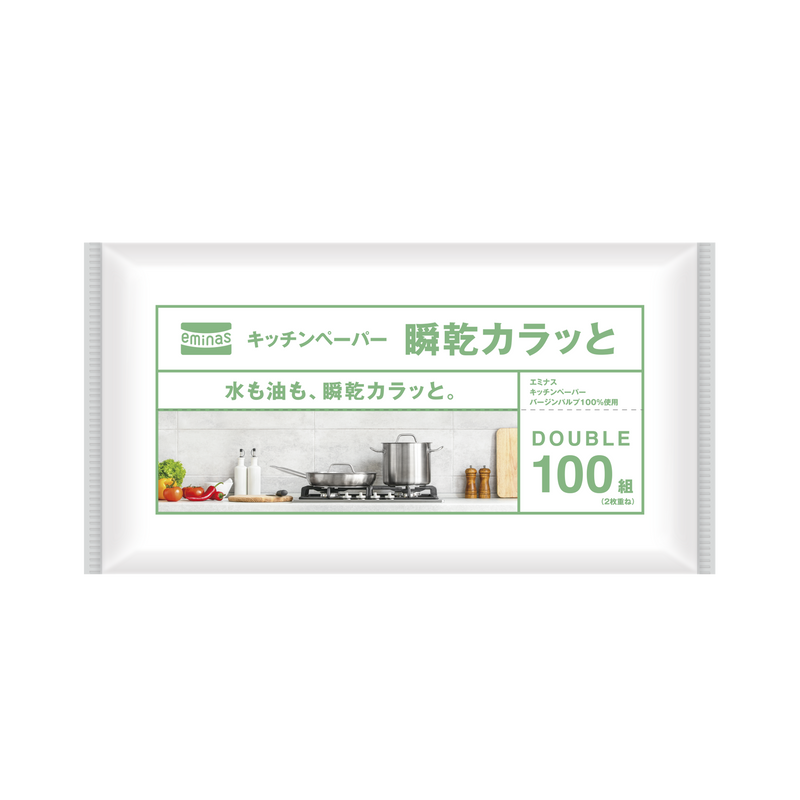 eminas kitchen paper "Instant dry dryness" 100 sets (2 stacks) 30 pieces