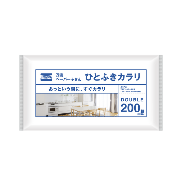 eminas 万能ペーパーふきん『ひとふきカラリ』200組（２枚重ね）30個