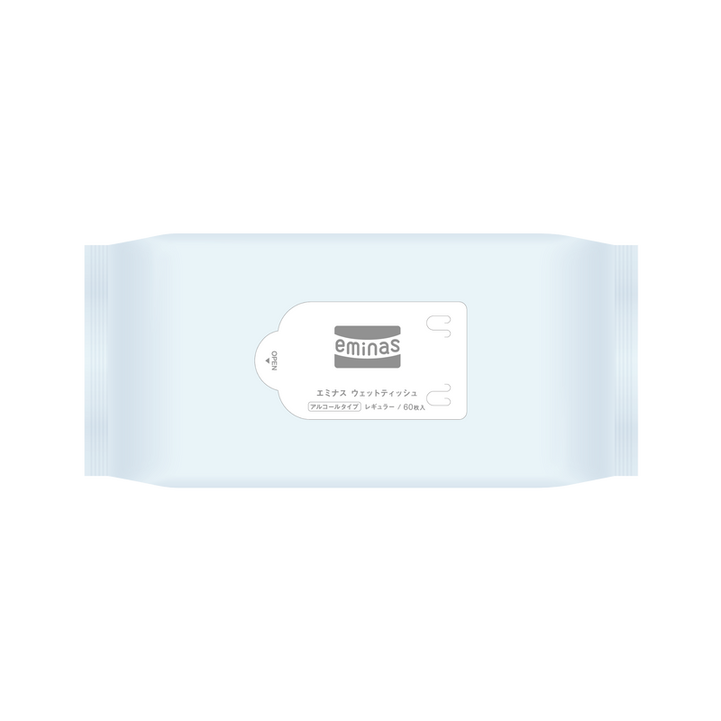 eminas Wettish regular alcohol <Plain design> 60 pieces