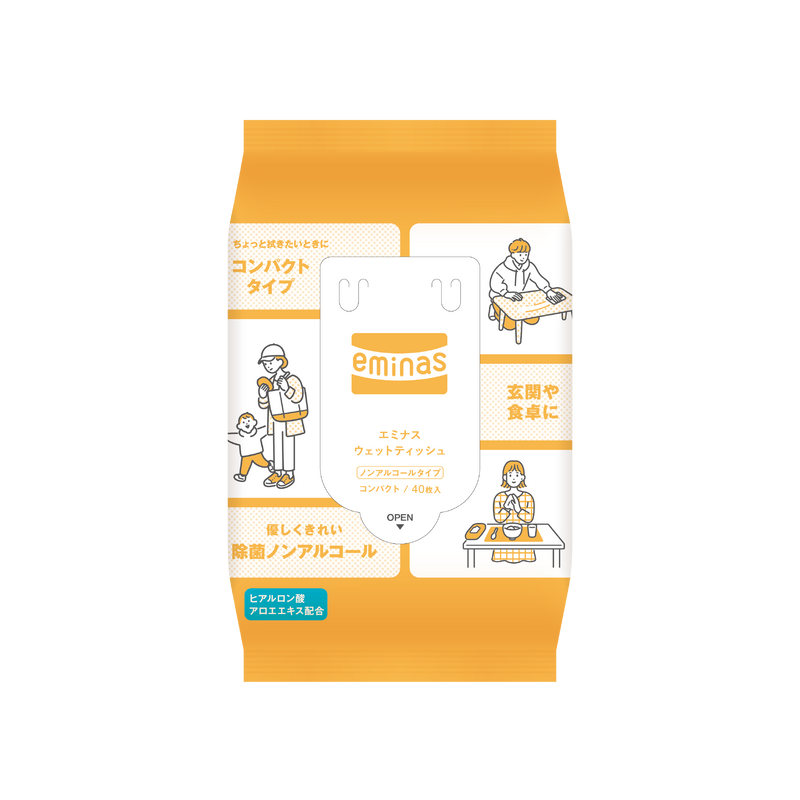 eminas Wet tissue compact non -alcohol 40 sheets