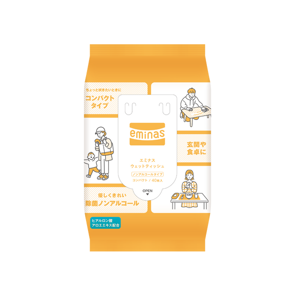 eminas Wet tissue compact non -alcohol 40 pieces 56